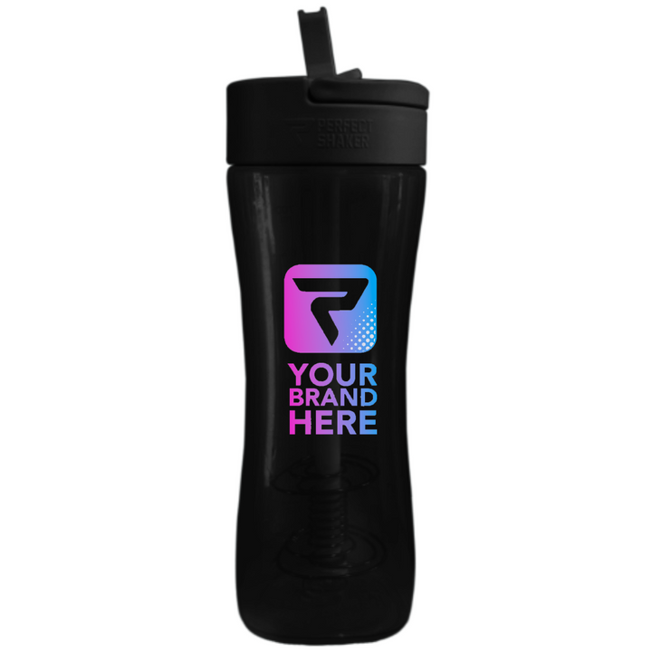 The World's 1st Shaker with a Straw, CUSTOM LUMA 28oz, Black, PerfectShaker