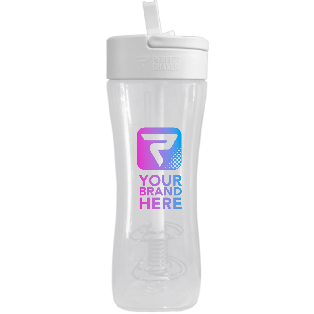 The World's 1st Shaker with a Straw, CUSTOM LUMA 28oz, White, PerfectShaker