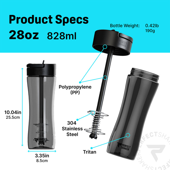 LUMA Tritan Shaker Cup, Straw, 28oz/800mL