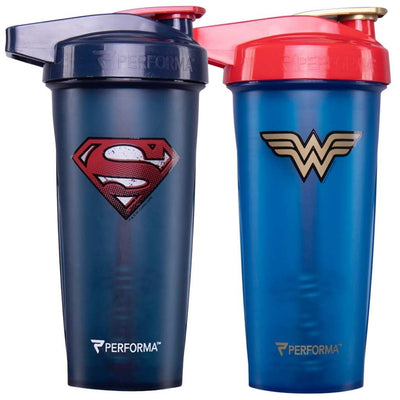Bundle 2 Pack, ACTIV Shaker Cups, 28oz (800mL), Superman & Wonder Woman, Performa Canada