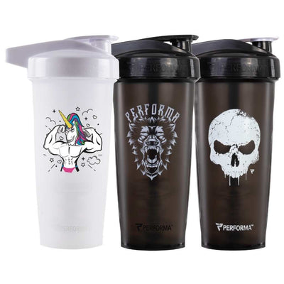 Bundle 3 Pack, ACTIV Shaker Cups, 28oz, Unicorn Physique & BeastMode & SkullCrusher, Performa Canada