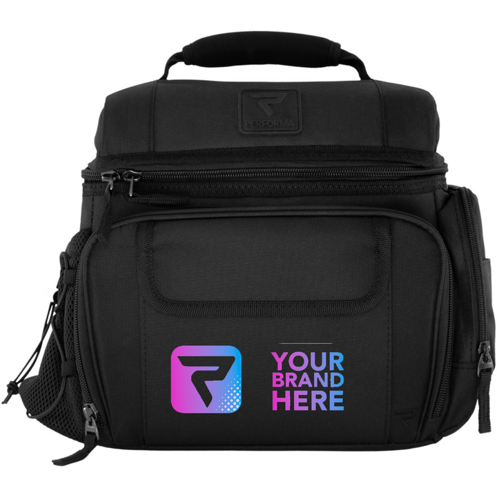 Custom 6 Meal Cooler Bag, Black, Your Brand Here, Performa Custom Canada