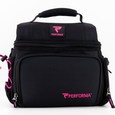 6 Meal Cooler Bag, Pink on Black