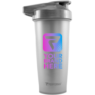 Custom ACTIV Shaker Cup, 28oz, Metallic Silver, Your Brand Here, Performa Custom Canada