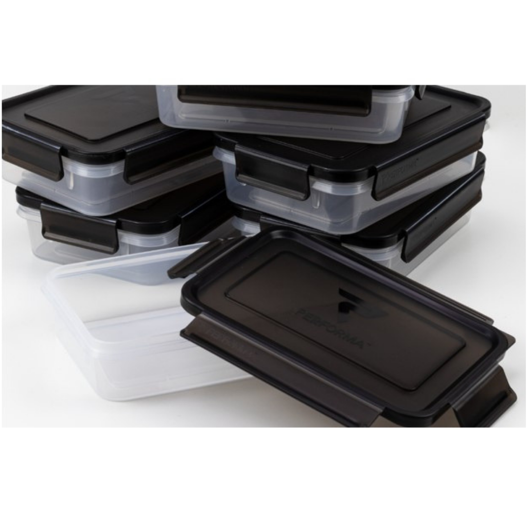 Single Meal Container, Black on Clear