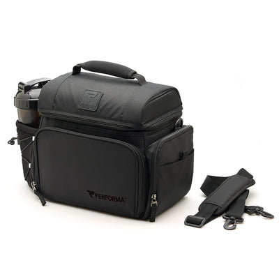 6 Meal Cooler Bag, Black on Black