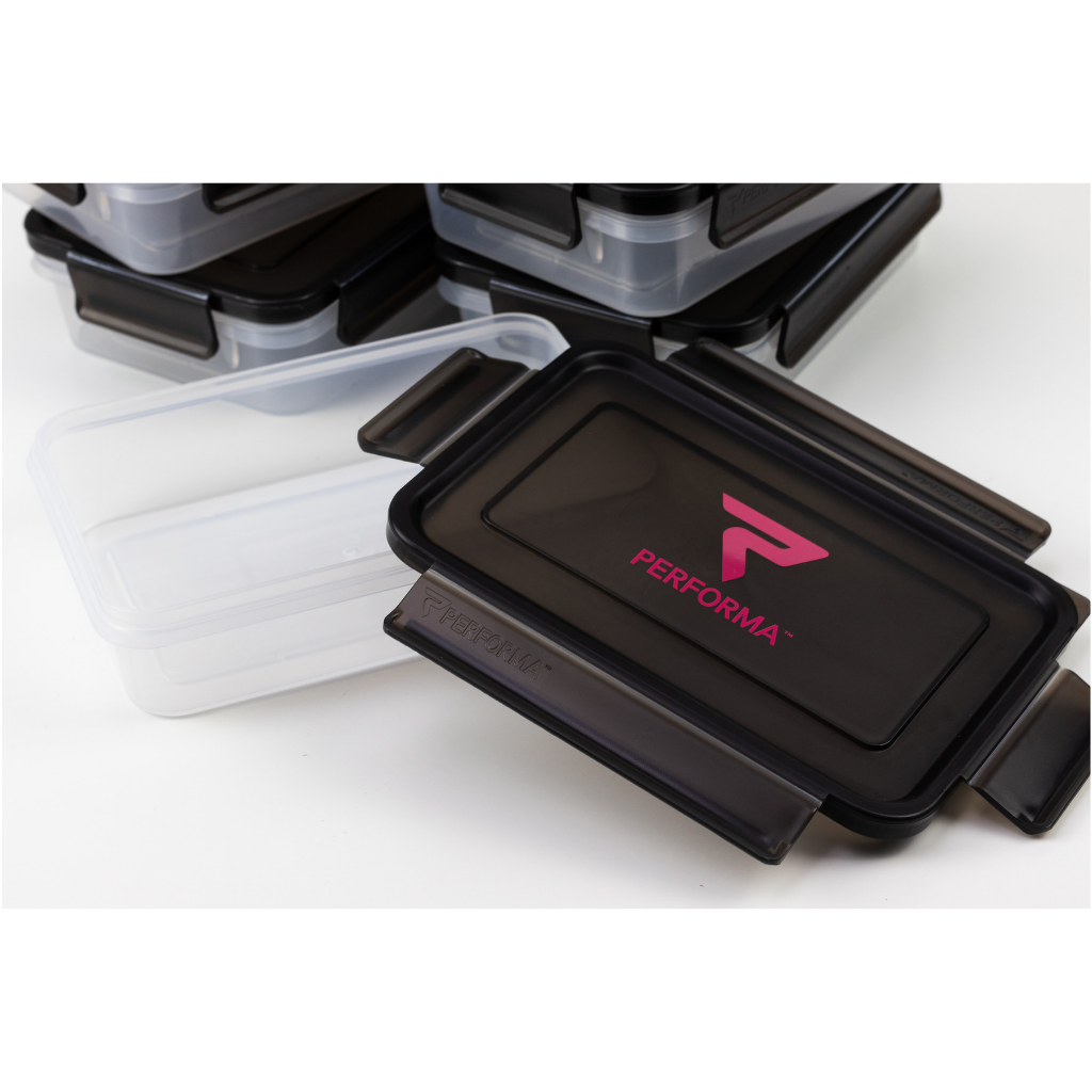 3 Pack Meal Container, Pink on Black