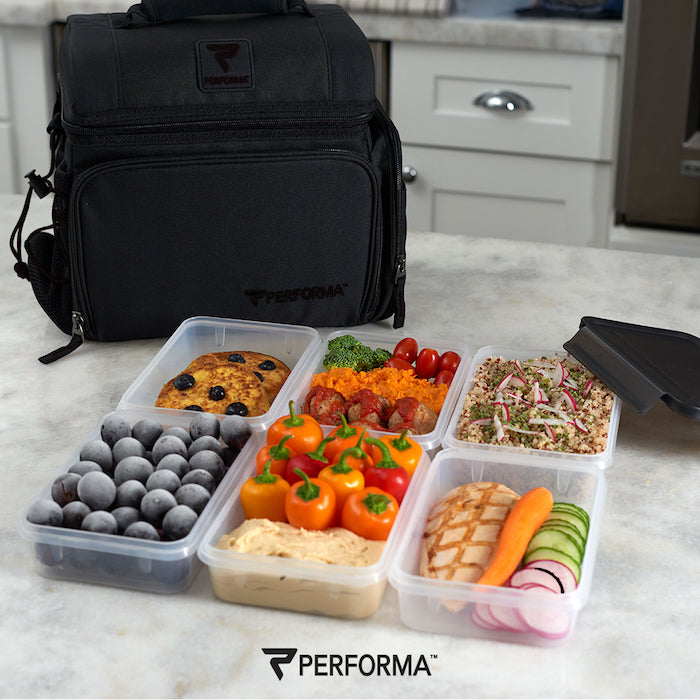 Single Meal Container, Black on Clear